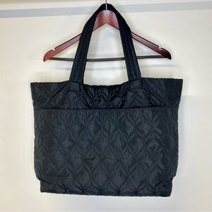 Fabletics black puffer tote bag